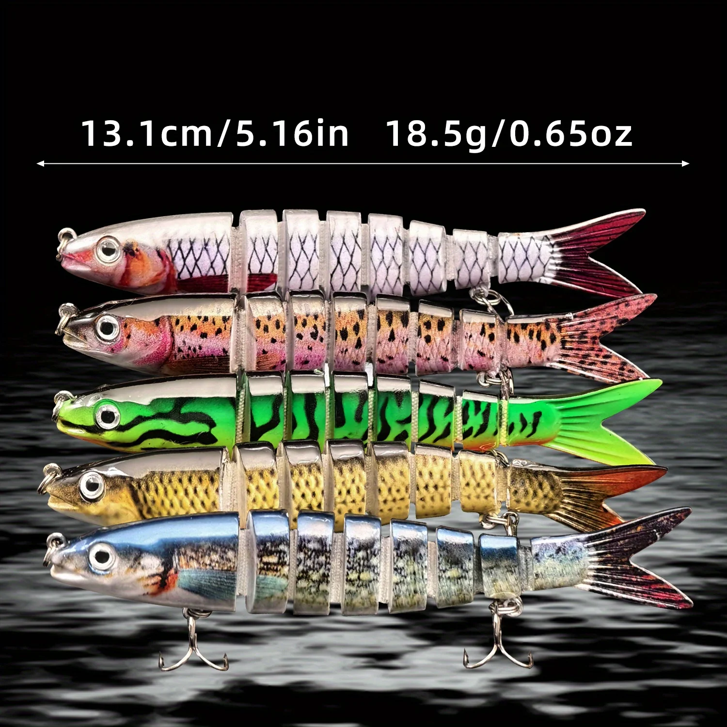 ANFS 5 uds/3 uds señuelo de pesca cebo Artificial multiarticulado cebo de pesca biónico de hundimiento lento-encreíbles regalos de pesca para hombres - imagen 4