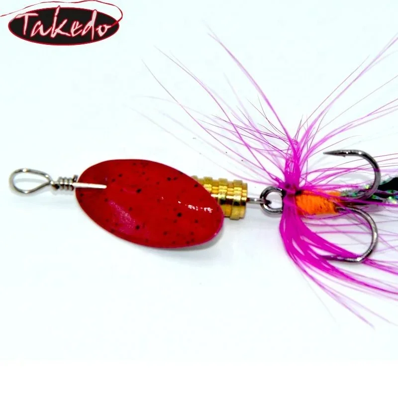 TAKEDO 4 unids/set 2,2G Spinner cuchara cebo Jig cebo con anzuelo VMC Wobbers señuelo de pesca de mar para lubina trucha HG16 - imagen 4