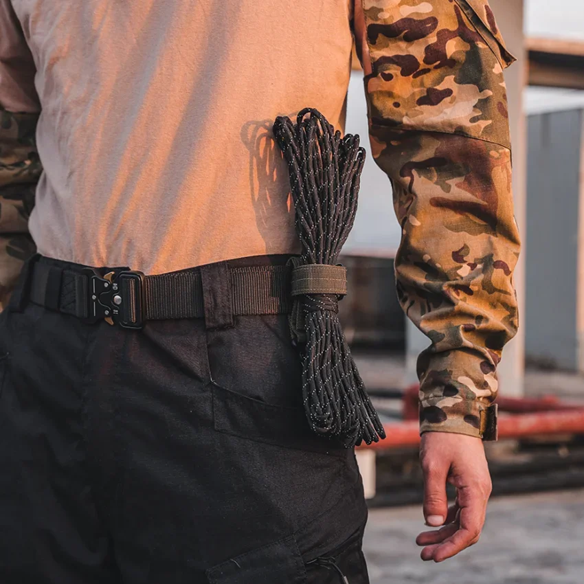 Guantes de nailon multiusos con gancho para trabajo, guantes de caza al aire libre, Clip de seguridad, cuerda de escalada táctica, hebilla colgante antipérdida para acampar - imagen 4