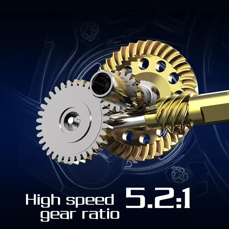 Sougayilang-carrete de Pesca giratorio 2000: 1, Ratio de engranaje, arrastre máximo de 12kg, carrete de carpa, carrete de aluminio con sedal de Pesca de 3000 m, 5,2-500 - imagen 3