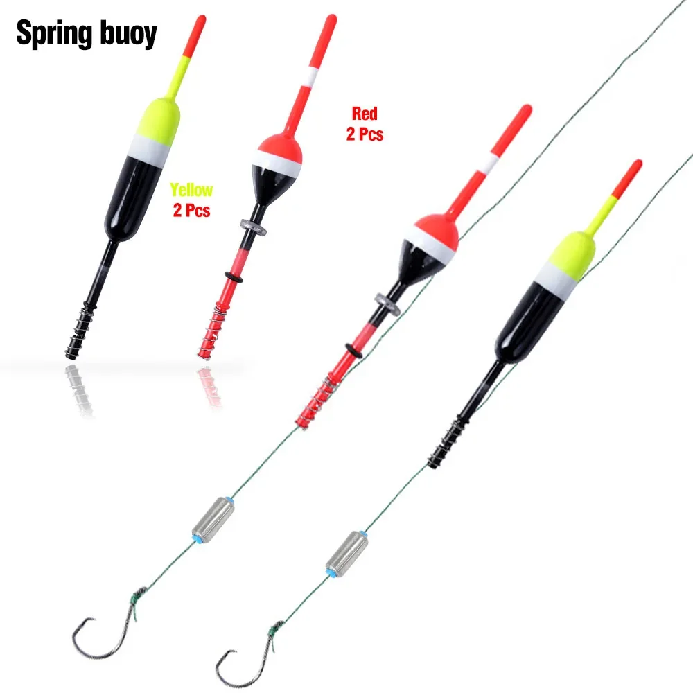 79 Uds flotadores de pesca Bobbers de resorte de madera Balsa, anzuelo de pesca, giratorio de pesca, plomo de pesca, accesorios de asiento flotante de Color - imagen 5