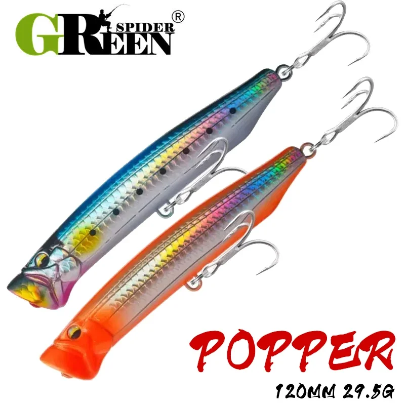 GREENSPIDER Slim Popper 120mm Flotante Mar 29,5g - Atún GT