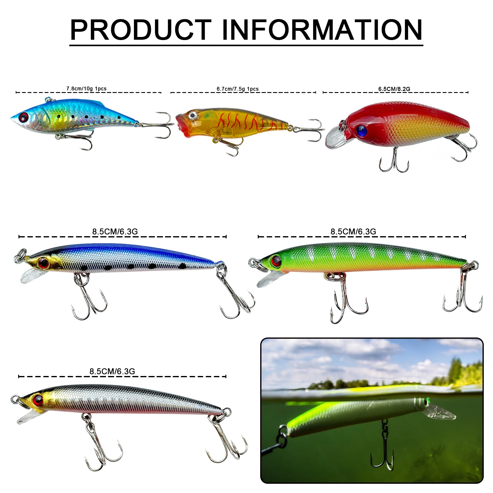 Free Fisher Kit de señuelos de mar con plomos y Jig Head vinilo