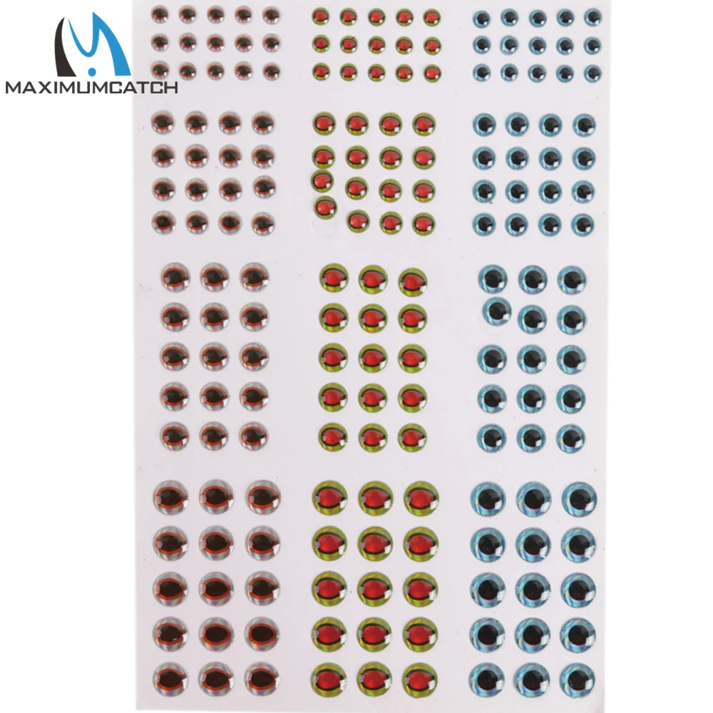 Maximucatch-señuelo para pesca con mosca, ojos 2D/3D/4D 3/4/5/6mm, Material para atado de moscas, cebos DIY para hacer ojos de pez - imagen 4