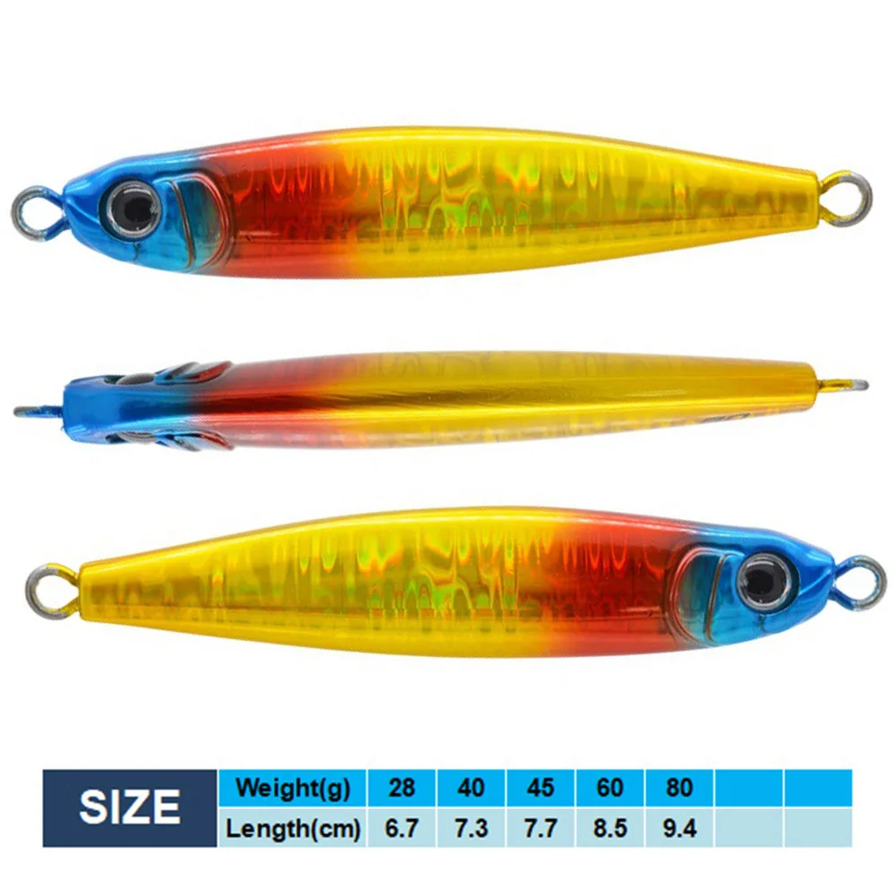 Wahoo-señuelo de pesca Jig de Metal, 28g45g60g80g100g, Shore Jigging, Japón, fundición larga, agua salada, lubina, atún, caballa, corán, cebos duros - imagen 2