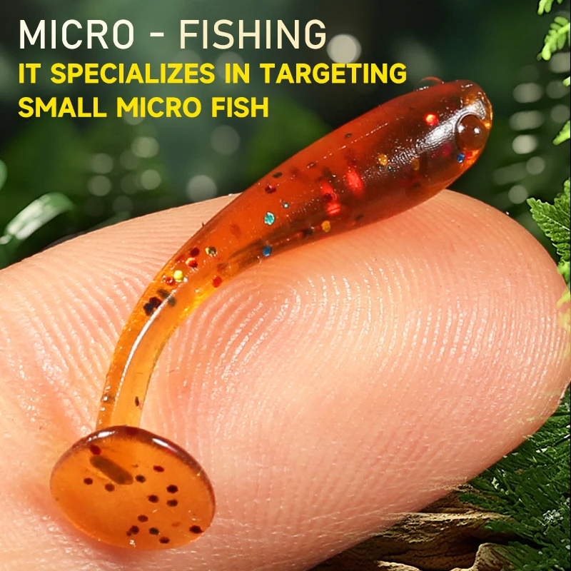 Cebo suave supercontinente, nuevo pececillo, 4cm/30 Uds., 2,7 cm/50 Uds., Señuelos de pesca que se hunden, cebo tremor, señuelo de pesca suave, señuelo de gusanos de pescado - imagen 5