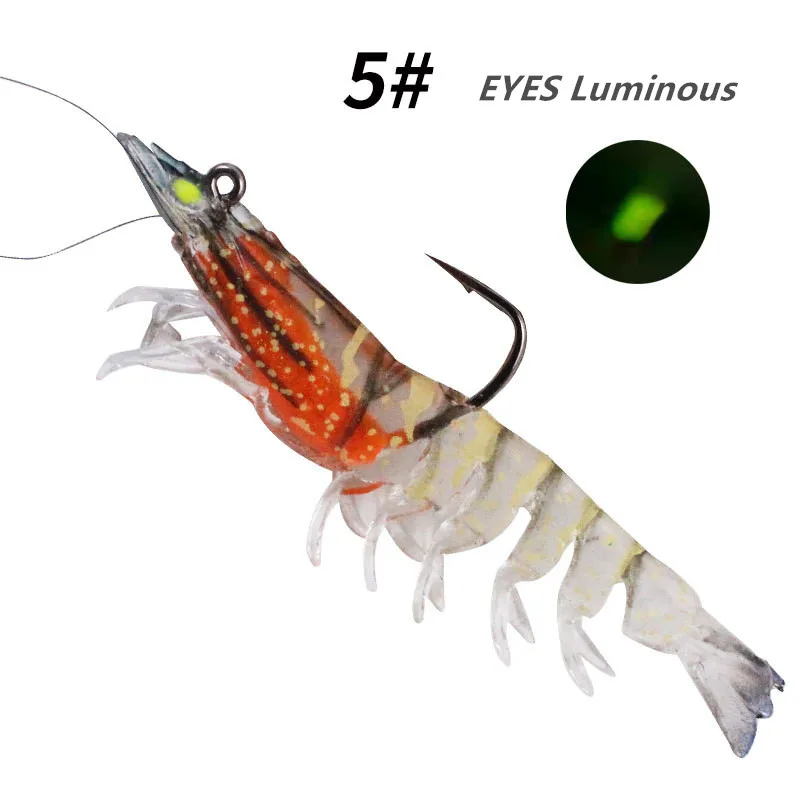 MUKUN Luya cebo blando luminoso de Camarón, cebo biónico de Camarón, cebo falso, accesorios de equipo de Pesca Iscas - imagen 2