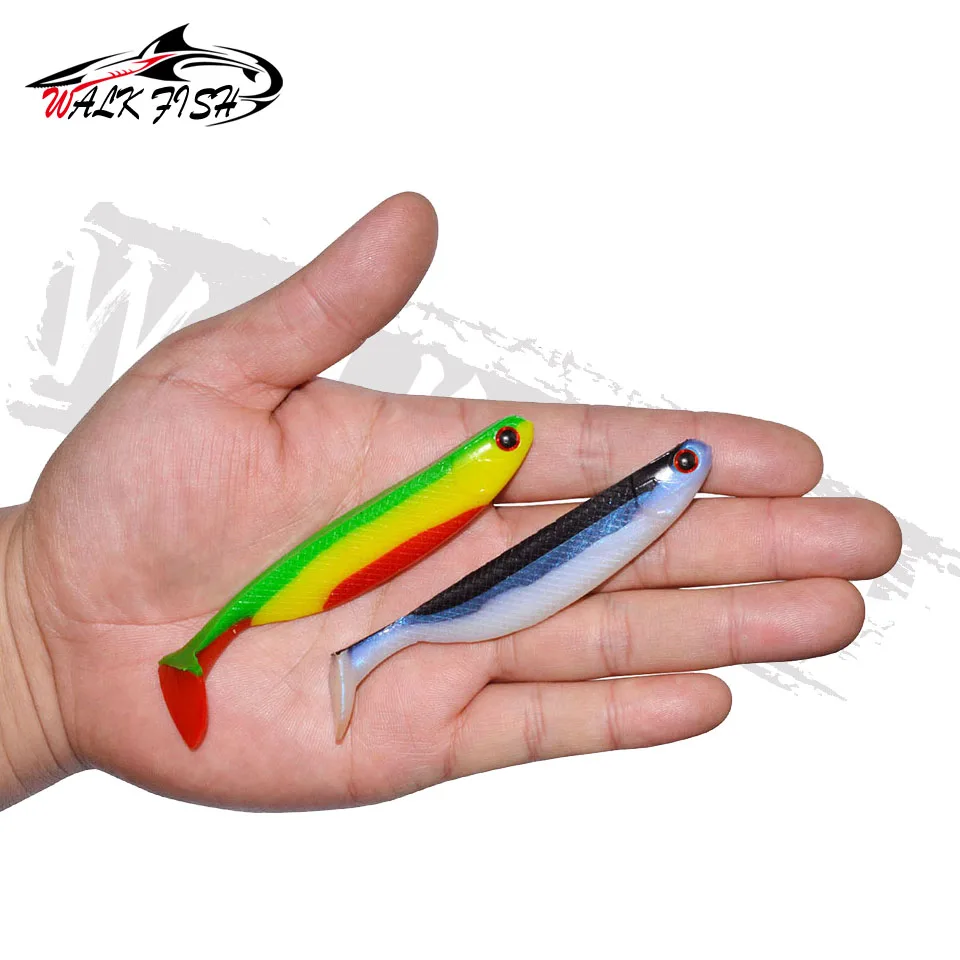 WALK FISH-señuelo de silicona suave de 3 piezas, 9,5 cm, 8g, cola de paleta, Jigging, Wobblers Drive Shad, Swimbait, Fluke Pike Leurre - imagen 3