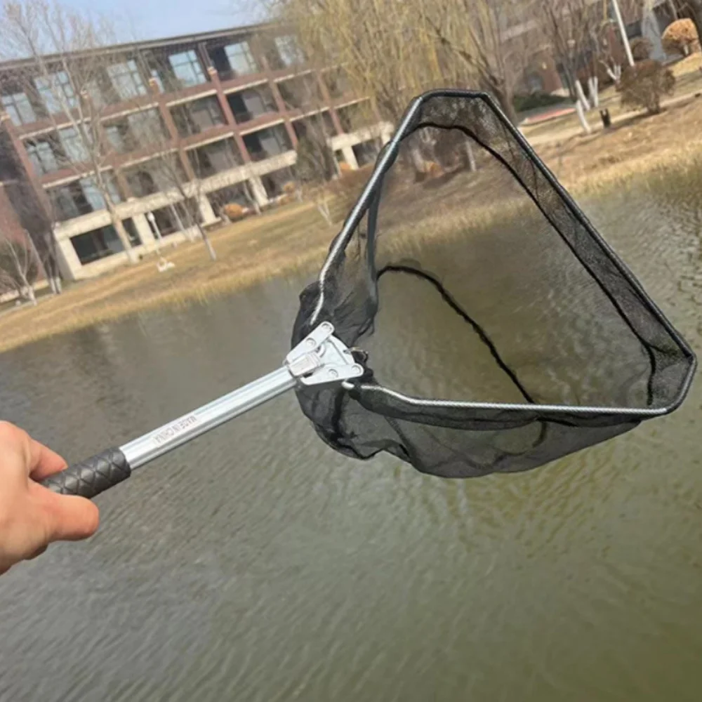 Red de pesca de aterrizaje, red de pesca flotante plegable, Dipnet portátil ultraligero de aleación de aluminio para engranajes de peces de agua dulce y salada - imagen 2