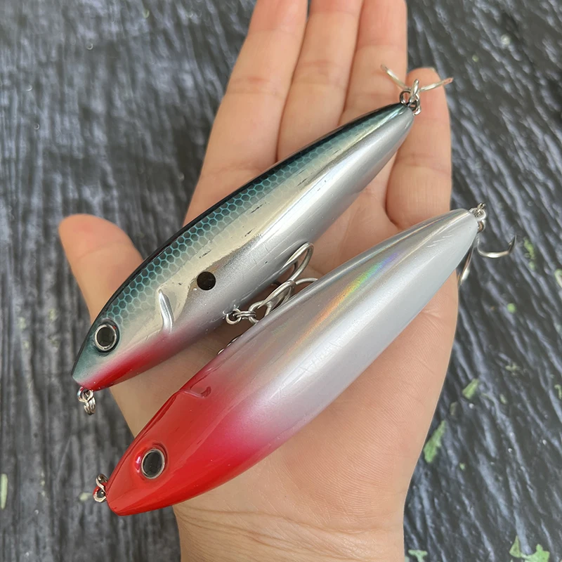 Señuelos tipo lápiz flotantes de 18g y 100mm, Skitter de agua salada, trucha, lubina, Swimbait, perros de agua superior, cebo duro Artificial, suministros de Pesca Wobbler - imagen 4