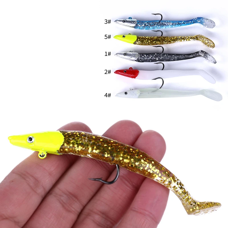 1 unidad 11cm 19g cabeza de anzuelo señuelo suave Wobblers cebo Artificial señuelo de pesca de silicona lubina dorada cebos blandos aparejos de pesca - imagen 2