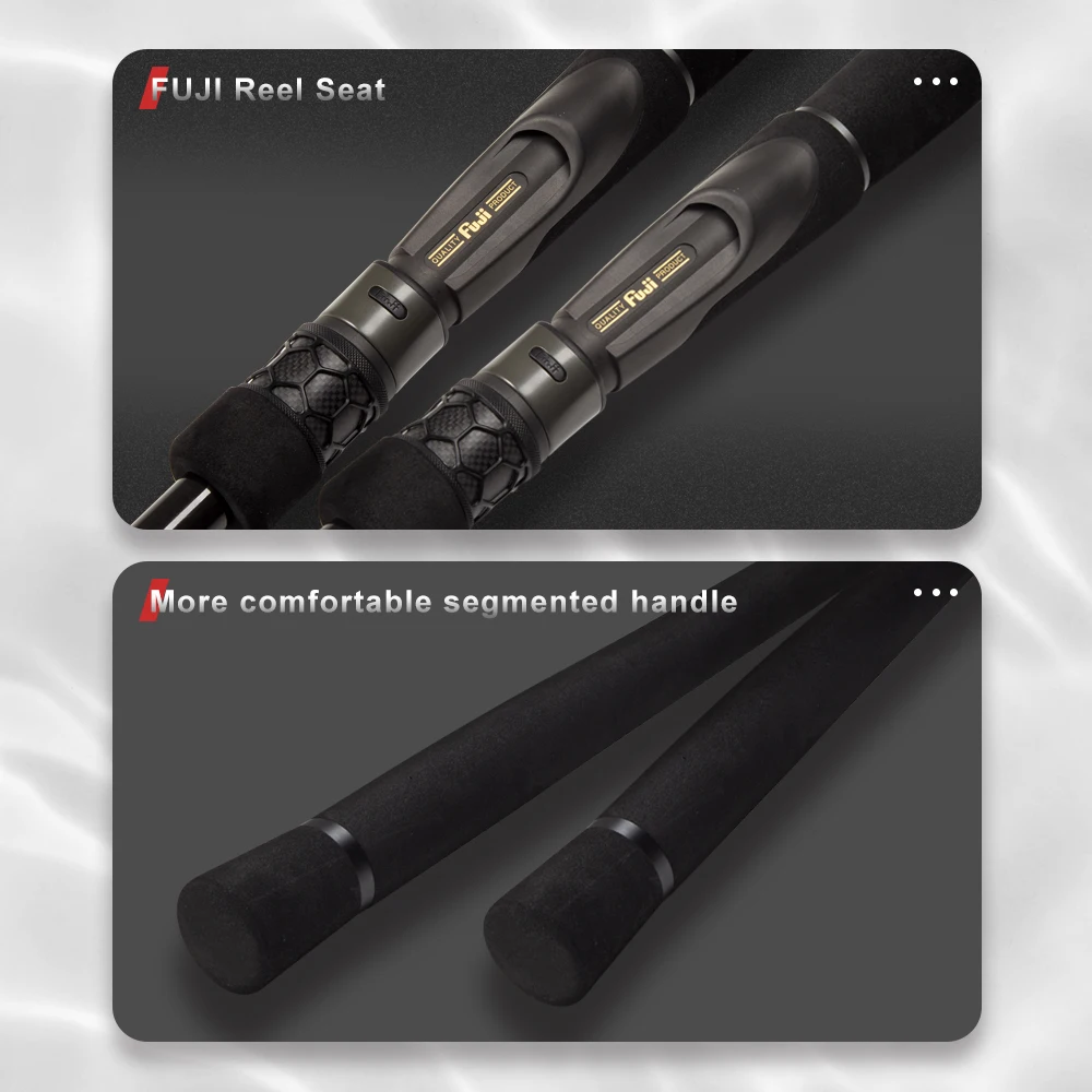 Hunthouse-caña de pescar giratoria de fibra de carbono para agua salada, aparejos de pesca de lubina, lubina, Almighty Fujl, señuelo de 2 secciones, Wt20-80g, 2,65 m /3m - imagen 5