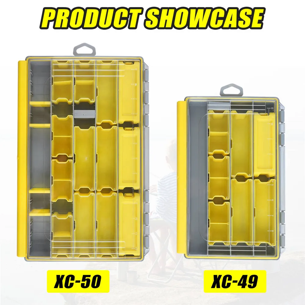 Caja de aparejos de pesca, bandejas de aparejos impermeables, cebo Artificial, caja de accesorios de Señuelos de Pesca, Terminal de almacenamiento de equipo de pesca - imagen 3