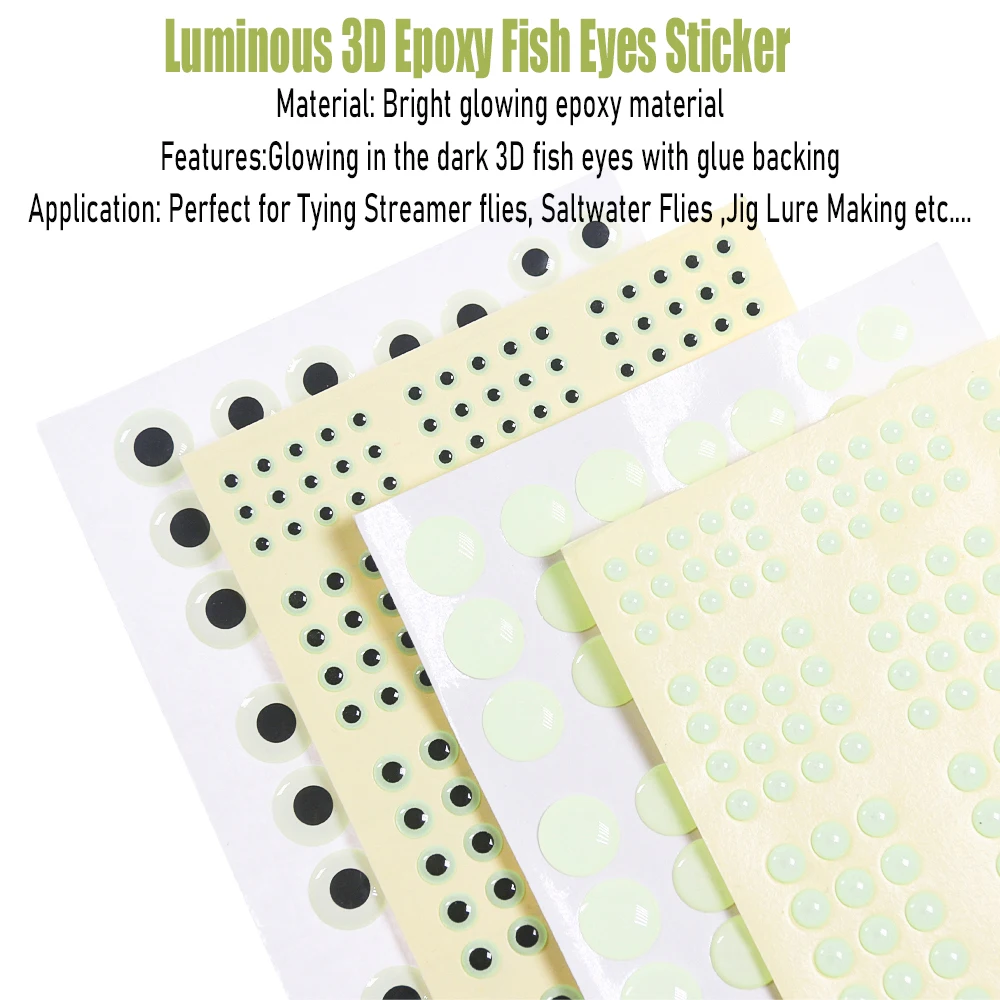 WIFREO-señuelo de pesca luminoso 3D mezclado, ojos artificiales de resina epoxi, pegatina de ojos de pez, accesorios de señuelo de pesca diy - imagen 3
