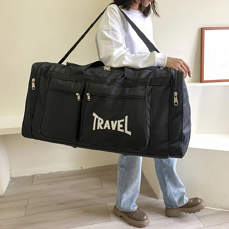 Bolsa de viaje de gran capacidad, bolso de lona para hombres y mujeres, Fitness al aire libre, gimnasio, fin de semana, paquete de almacenamiento en movimiento, bolsos de hombro tipo bandolera - imagen 4