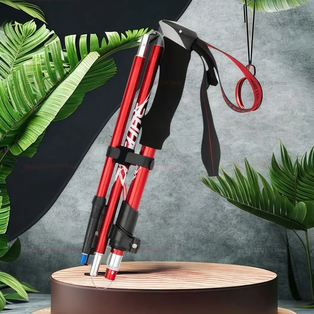 Bastones de senderismo de aluminio para exteriores, cerraduras ajustables rápidas, bastones para caminar de 3 secciones, bastón telescópico ultraligero para campo traviesa - imagen 2