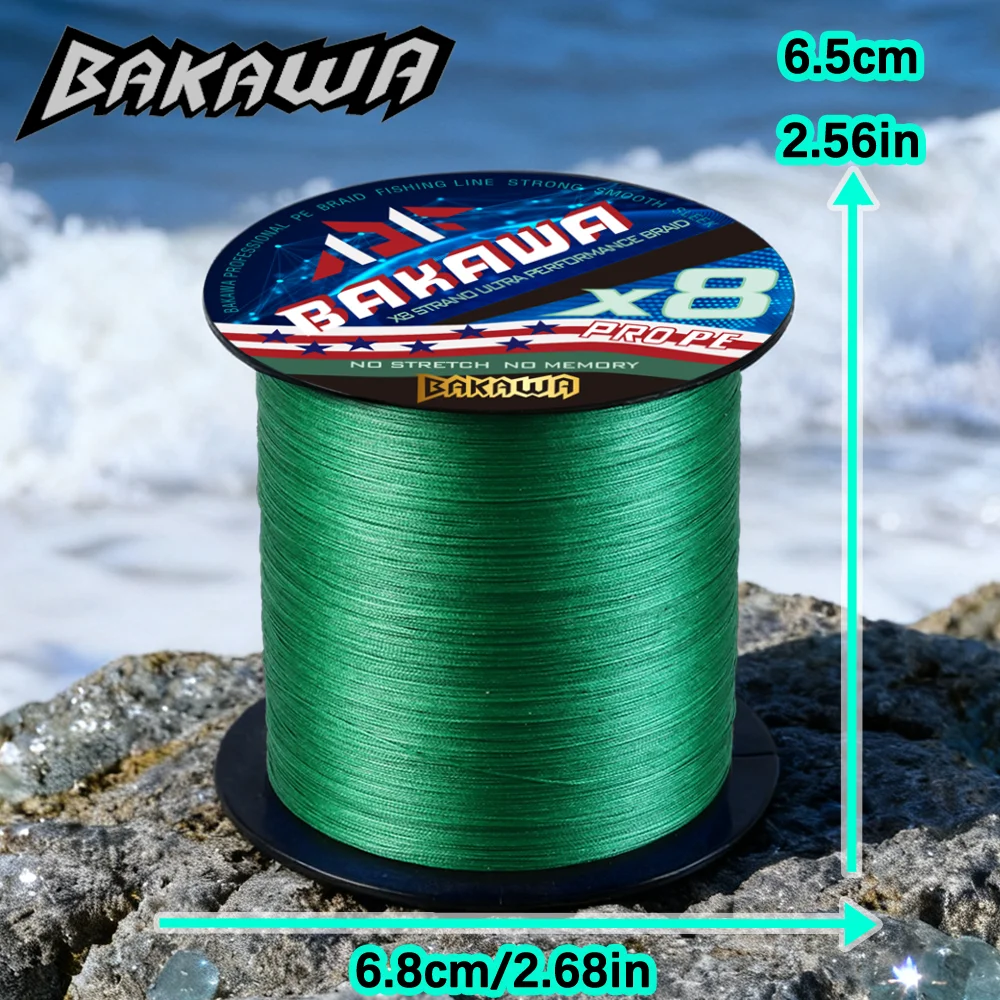 BAKAWA-sedal de pesca trenzado de 8 hebras, 300M, X8, artículos de pesca de carpa, accesorios de pesca, equipo de pesca, nuevos ríos, lagos, herramienta de mar - imagen 4