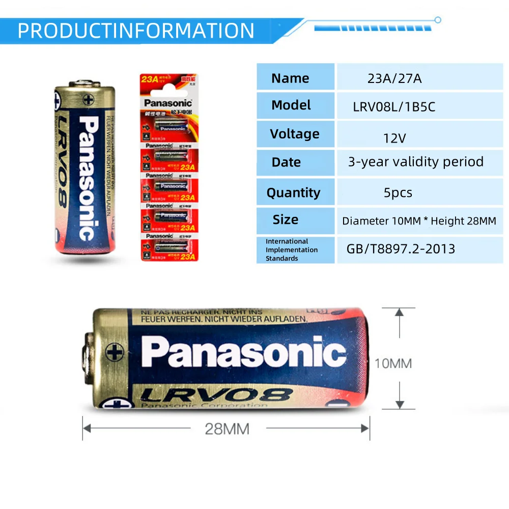 Panasonic Batería Alcalina 23A 12V para Pesca Deportiva - imagen 2