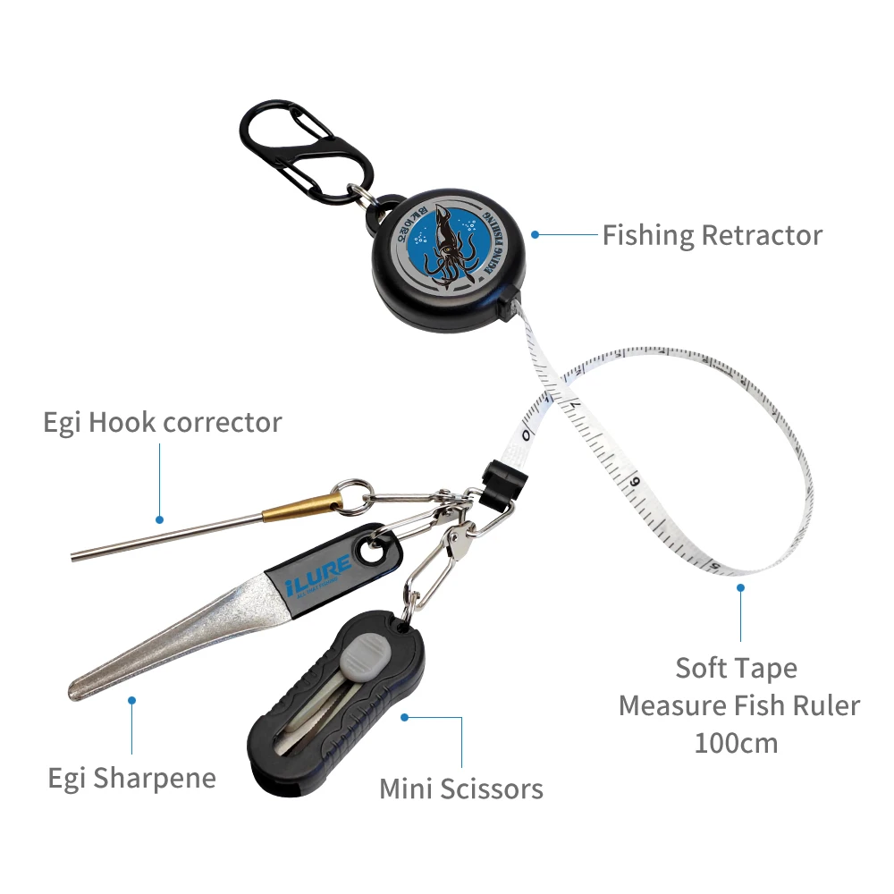 Tijeras pesca multiusos: cortalíneas, medidor y extractor anzuelos - imagen 5
