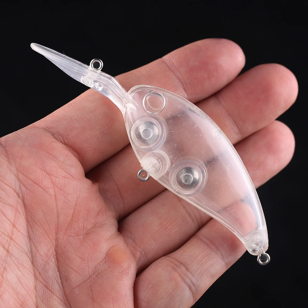 Chan'sHuang-Cebo en blanco 20 piezas sin pintar, sonajeros flotantes transparentes, Crankbait, señuelo de pesca Artificial hecho a mano, 10cm, 13,4g - imagen 4