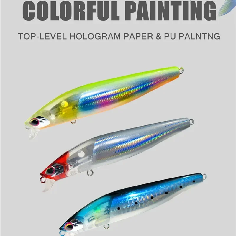 GREENSPIDER-señuelo flotante de pececillos de fundición larga, anzuelo de pesca, Wobbler, lubina, Lucio, Crankbait, 95mm, 13g - imagen 4