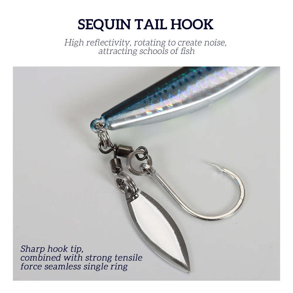 TOLU 2024 nuevo 3D impreso en forma de S hundimiento rápido plantilla de Metal señuelo 40g 60g 80g agua salada señuelo de pesca de fundición Vertical - imagen 4