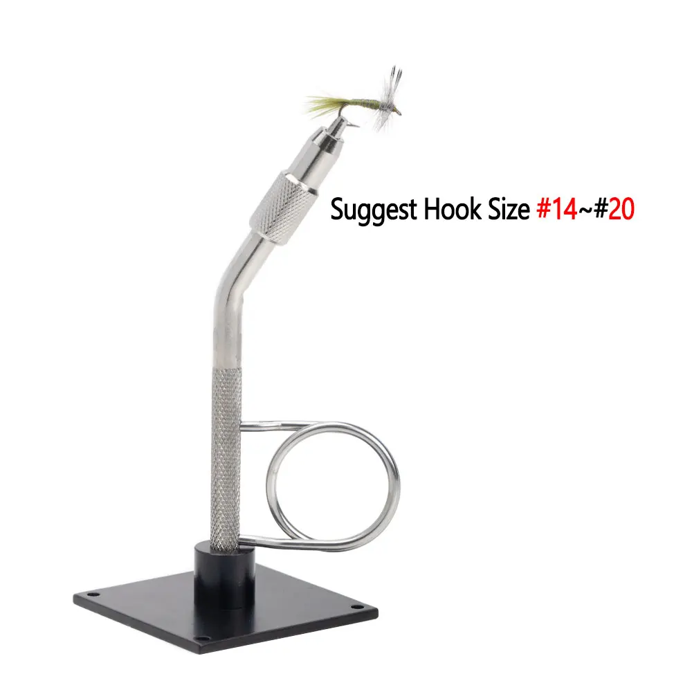 Bimoo-minitornillo de bolsillo para atar moscas, con Base de acero endurecido mordazas, tamaño #14 ~ tamaño #20, herramienta de atado de moscas, ninfas húmedas y secas, 1 unidad - imagen 4