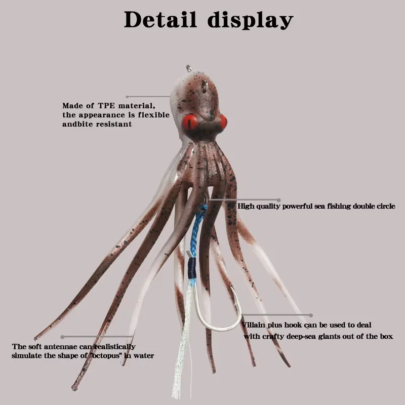 Cebo de pesca 60g cebo de pesca de arrastre de aguas profundas falda de silicona cebo de carpa de atún de pulpo - imagen 5