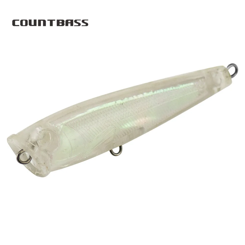 Countbass-Señuelos duros en blanco, 10 Uds., 65mm/2,6 ", 5,5g/0,2oz, cebos de pesca sin pintar, Topwater, Popper, Wobblers, señuelo para peces de agua dulce