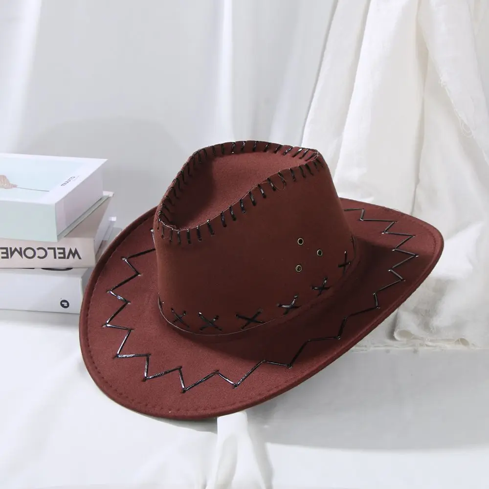 Sombrero Fedora de gamuza estilo western unisex – ala ancha