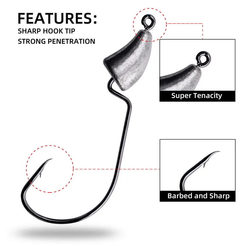 Anzuelo Jig Head para vinilo de pesca