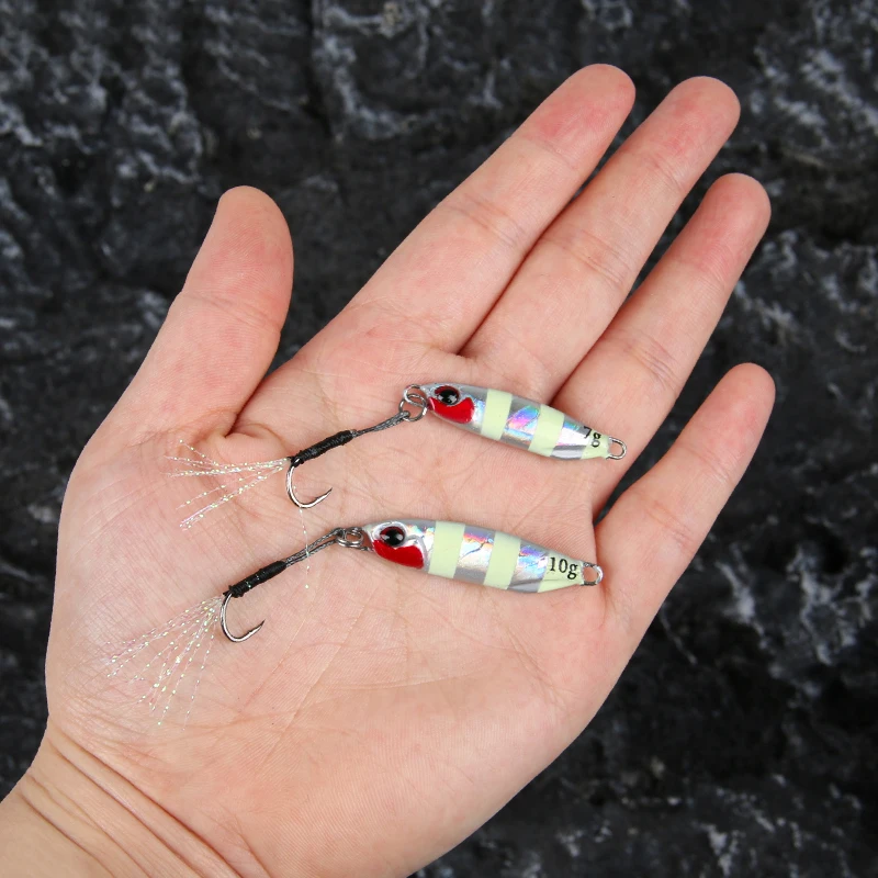 LETOYO-Micro Plantilla de Metal para pesca de lubina, cebo falso giratorio, cucharas de trucha marrón, señuelo de Pesca de Mar Jigging, 7g, 10g - imagen 5