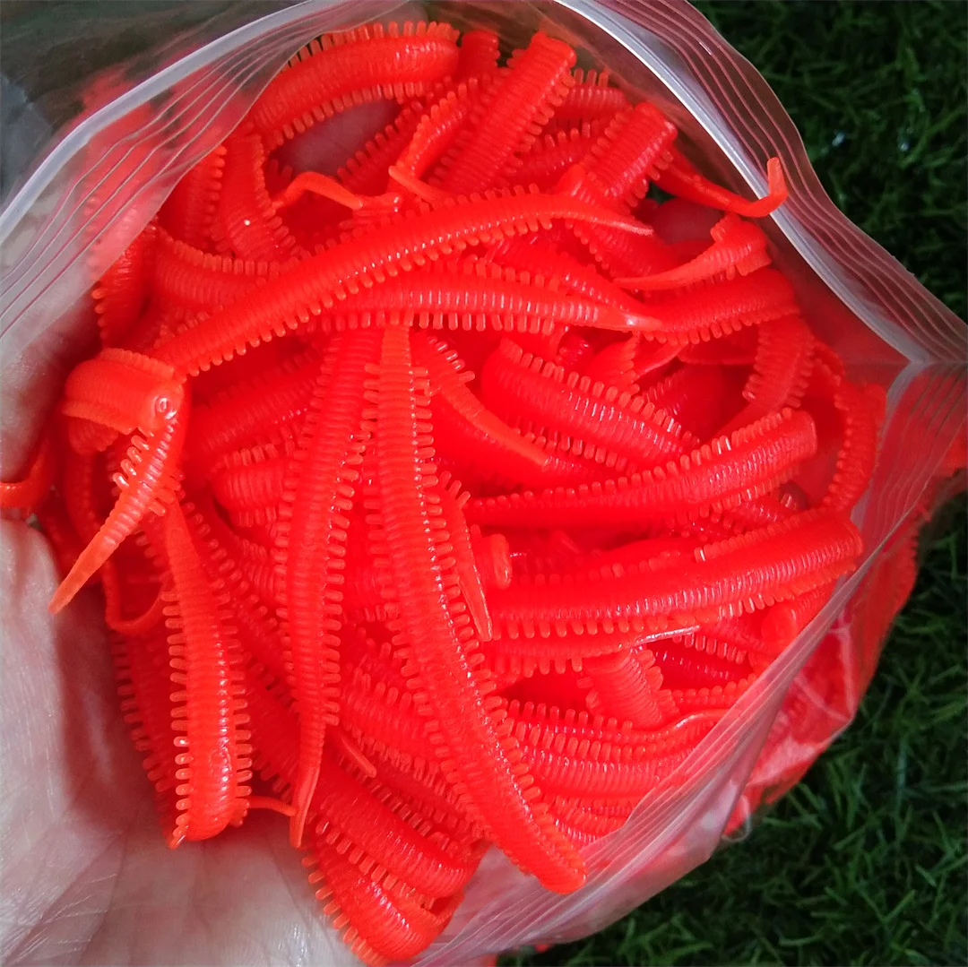 Swolfy Señuelos de pesca tipo gusano rojo flotantes TPR - imagen 3