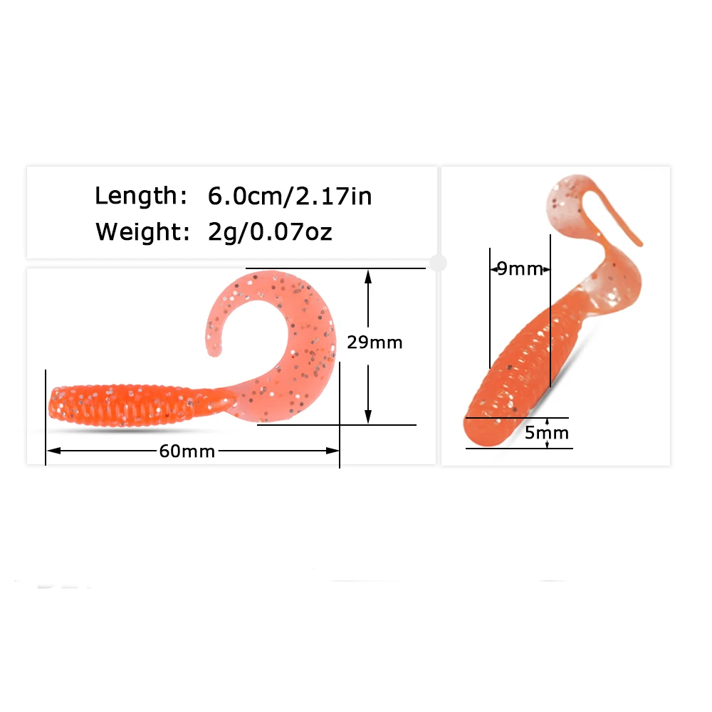 Goture 10 unids/set señuelo de pesca suave 6cm 2g Jig Wobblers Artificial silicona gusanos señuelos para lubina trucha carpa Señuelos de Pesca cebo - imagen 3