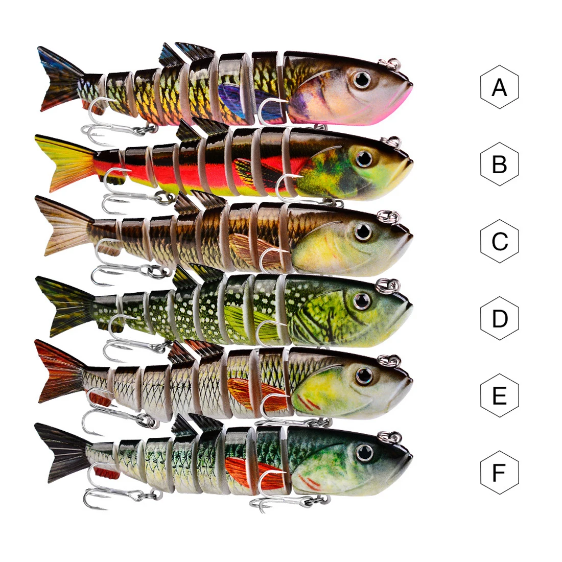 FishTrip señuelo de pesca multiarticulado, 13cm/22g, para agua dulce y salada, realista, lubina, trucha, Crappie, Walleye, Lucio - imagen 5