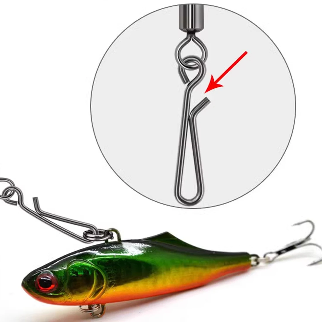 FishTrip-Clips de pesca de acero inoxidable, paquete de 50 ~ 100 Clips de cambio rápido, color negro - imagen 4