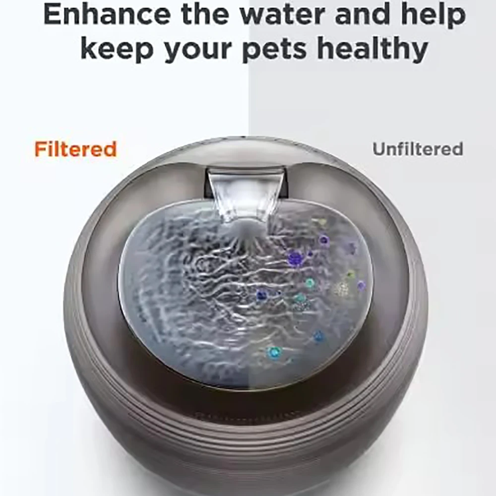 Dispensador de agua extremadamente silencioso para gatos y perros, fuente de agua para mascotas con luz LED integrada, 2,5 L - imagen 2