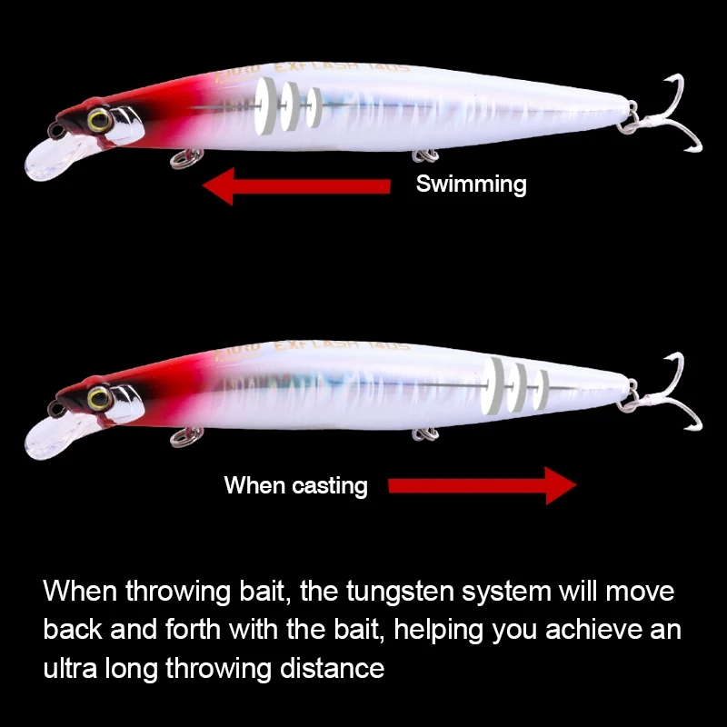 FJORD-señuelo de pesca de fundición ultralargo, 140S, 26g, lubina, pececillo negro, cebo Hrad, Swimbait, Jerkbait de tungsteno para agua salada, artículo de pesca - imagen 5