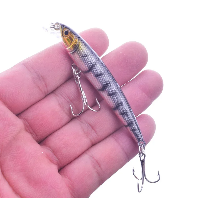 Señuelo de pesca Minnow, 7,5 cm, 5,5g, Swimbait Topwater, Wobblers con anzuelos triples, cebo duro Artificial, aparejos de pesca Crankbait, 1 ud. - imagen 2