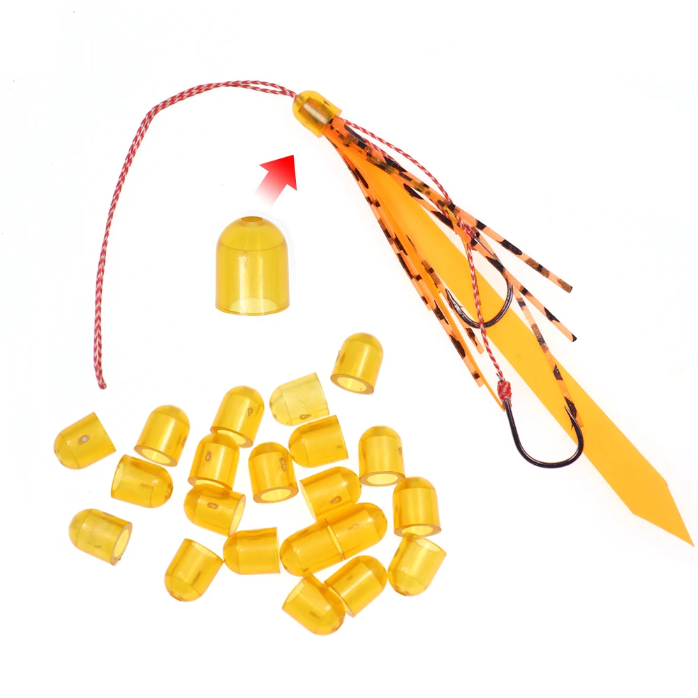 Aparejos de pesca de agua salada, piezas deslizantes, faldón de silicona pargo y Mule de goma, suministros de mantenimiento, equipo de pesca, 40/100 unidades - imagen 2