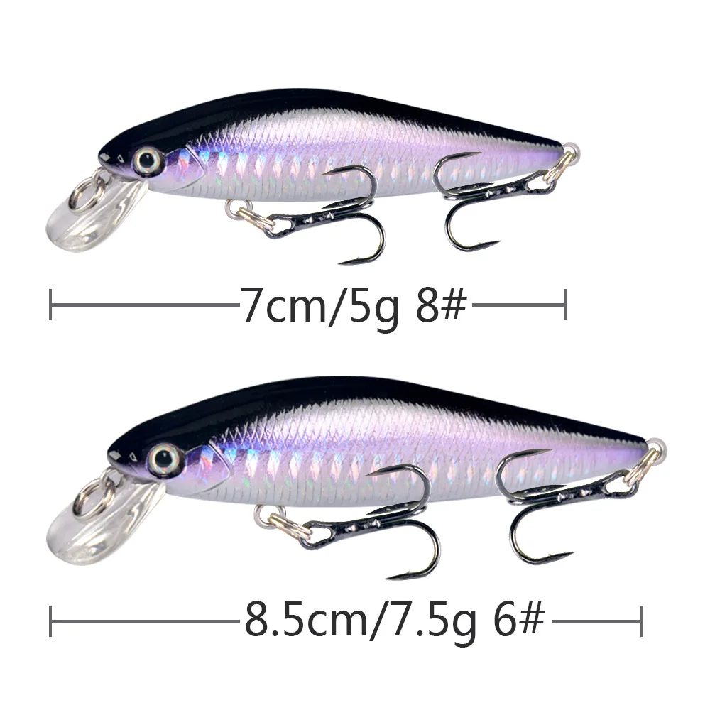 Señuelos de Pesca de pececillos flotantes, 1 piezas, modelo japonés, 7-8,5 cm, 5-7,5g, Jerkbait, Lucio, Carkbait, Wobblers, cebo profesional - imagen 4