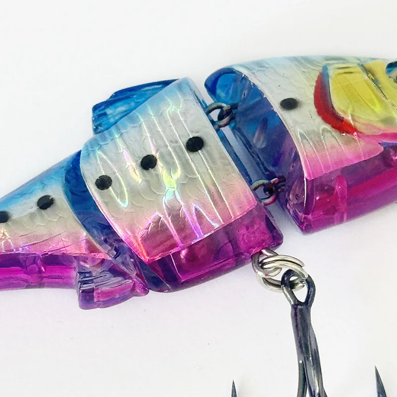 Señuelos de pesca flotantes de 7,2 cm y 9,3g, cebos de natación deslizantes con cuerpo de Triple articulación, cebo duro Artificial flotante, Wobblers para Lucio - imagen 5