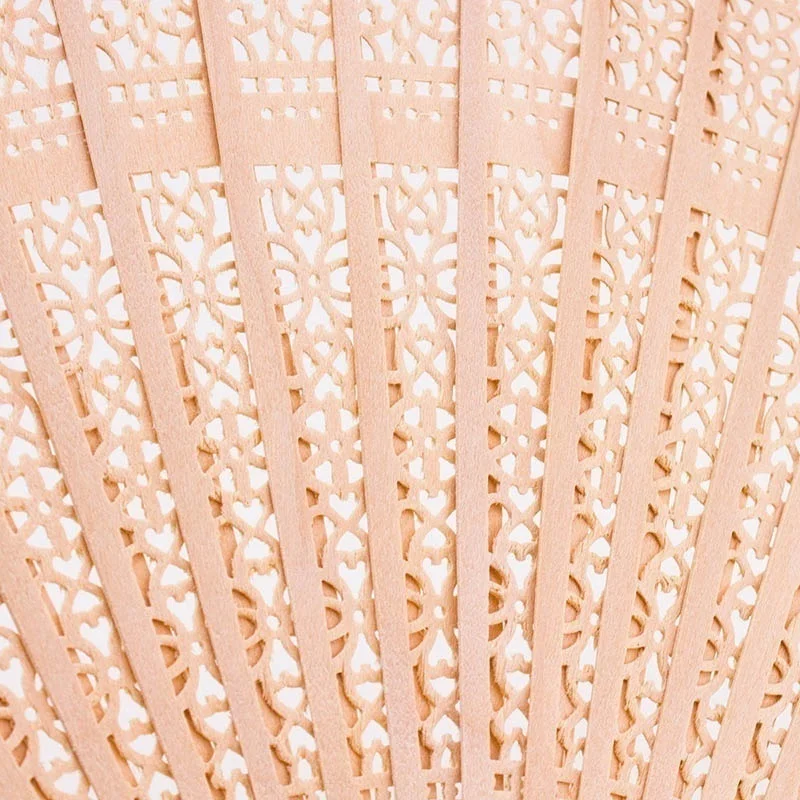 Abanicos de madera huecos plegables perfumados de sándalo chino, abanicos de mano, decoración del hogar de 20cm - imagen 4