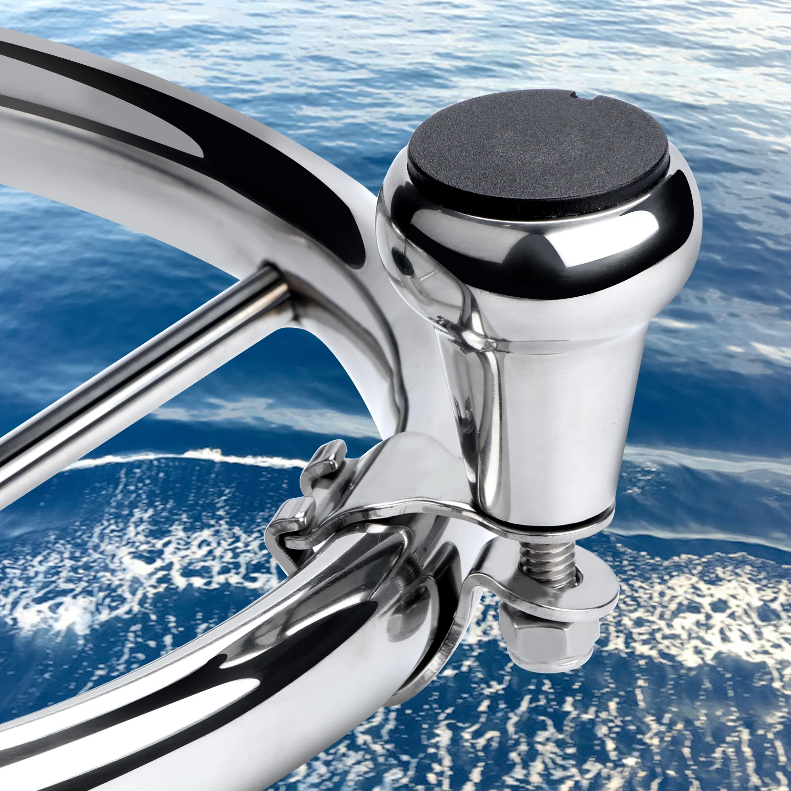 Perilla de volante de barco HOFFEN en acero inoxidable 316
