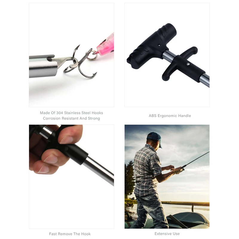 Mosodo-Palo removedor de anzuelos de pesca, desenganche de acero inoxidable, fácil y seguro, accesorios de herramientas de pesca - imagen 4
