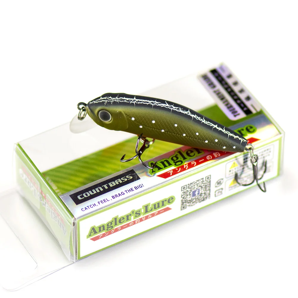Countbass Minnow 55 mm 2-11/64" 4,7 g 11/64 oz. Buceo 0,8-1m Wobblers flotantes Señuelos de pesca para lubina Walleye Crappie Bait - imagen 5