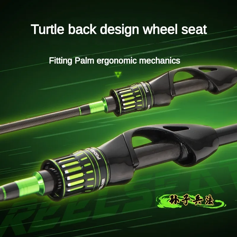 Caña de pescar giratoria, señuelo de fibra de carbono, peso de cebo, 2-15g, mango ajustable, varillas de pesca de lubina para estanque de depósito - imagen 4