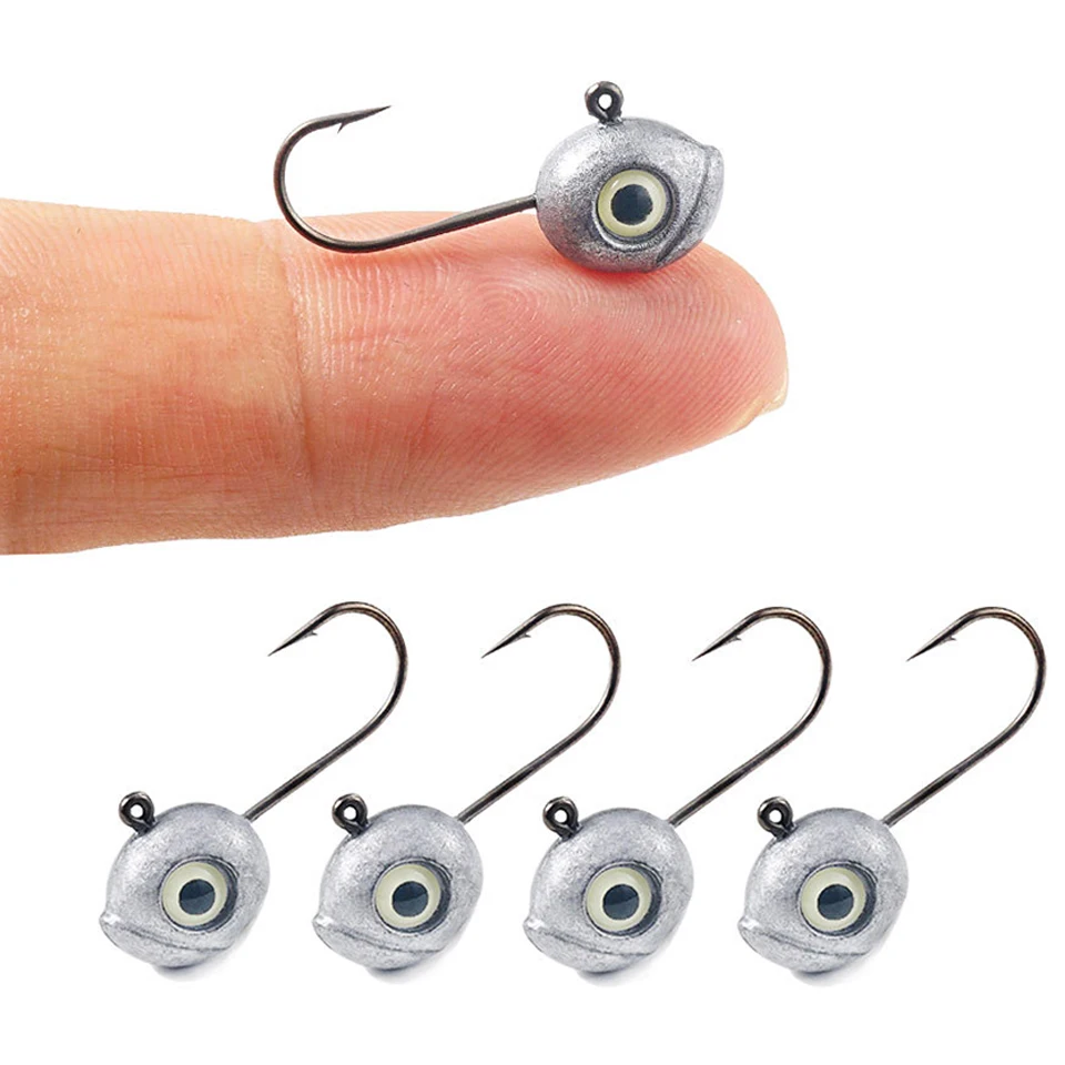 Anzuelo de pesca con cabeza de plantilla pequeña, Mini gancho de gusano suave con ojos, accesorios artificiales Isca, 5 piezas, 1,5g, 1,8g, 2g, 2,5g, 3g, 3,5g - imagen 5