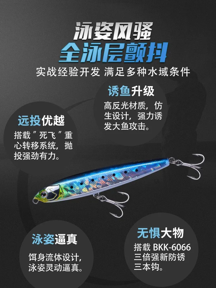 EWE GuiFei II 70/75/80/85/95mm señuelo de pesca con lápiz que se hunde 9/11/14/16/18/24/30g Wobbler Artificial de tiro largo para cebo duro de lubina - imagen 4