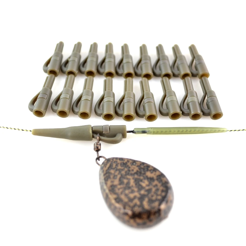 Hirisi 20 piezas Clips de plomo de seguridad para pesca de carpa con Pin para aparejos terminales de pesca AH055 - imagen 4